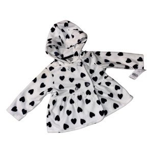 Carter’s Black and White Heart Polka Dot Hooded Jacket